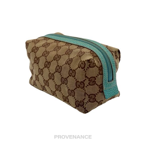 🔴 Gucci Zip Pouch - GG Canvas Turquoise - Picture 4 of 9